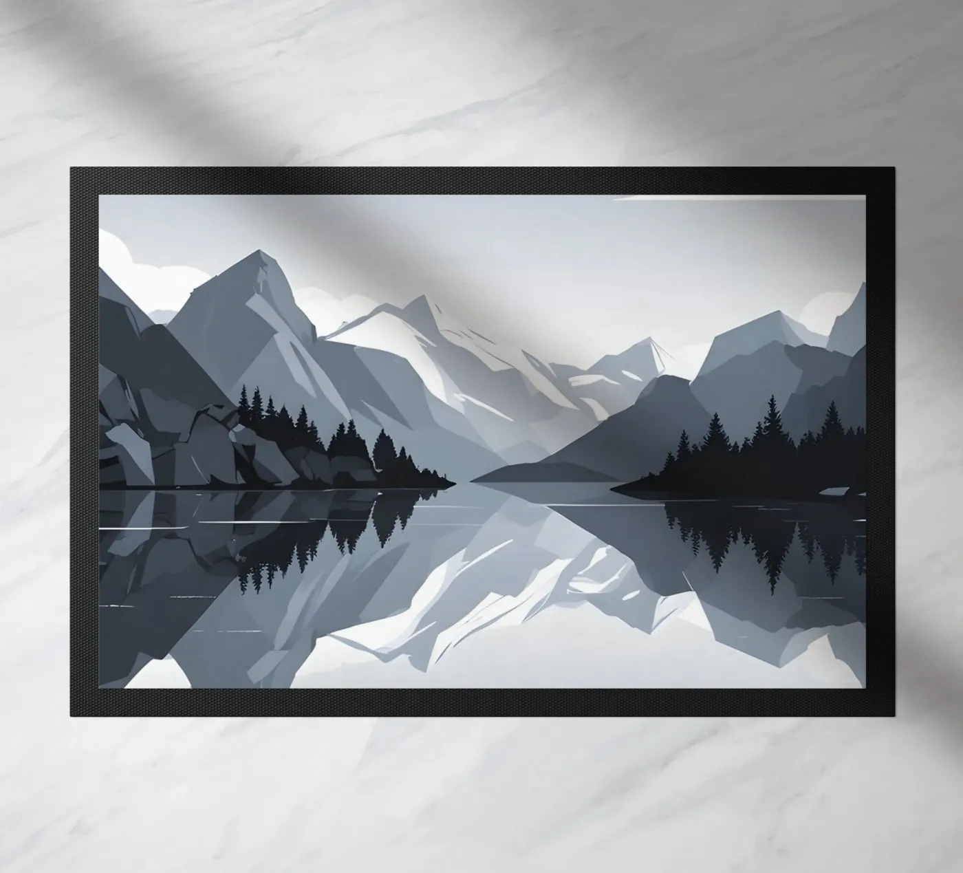 Mountain reflection paillasson de LIFESTYLE OBJECTS