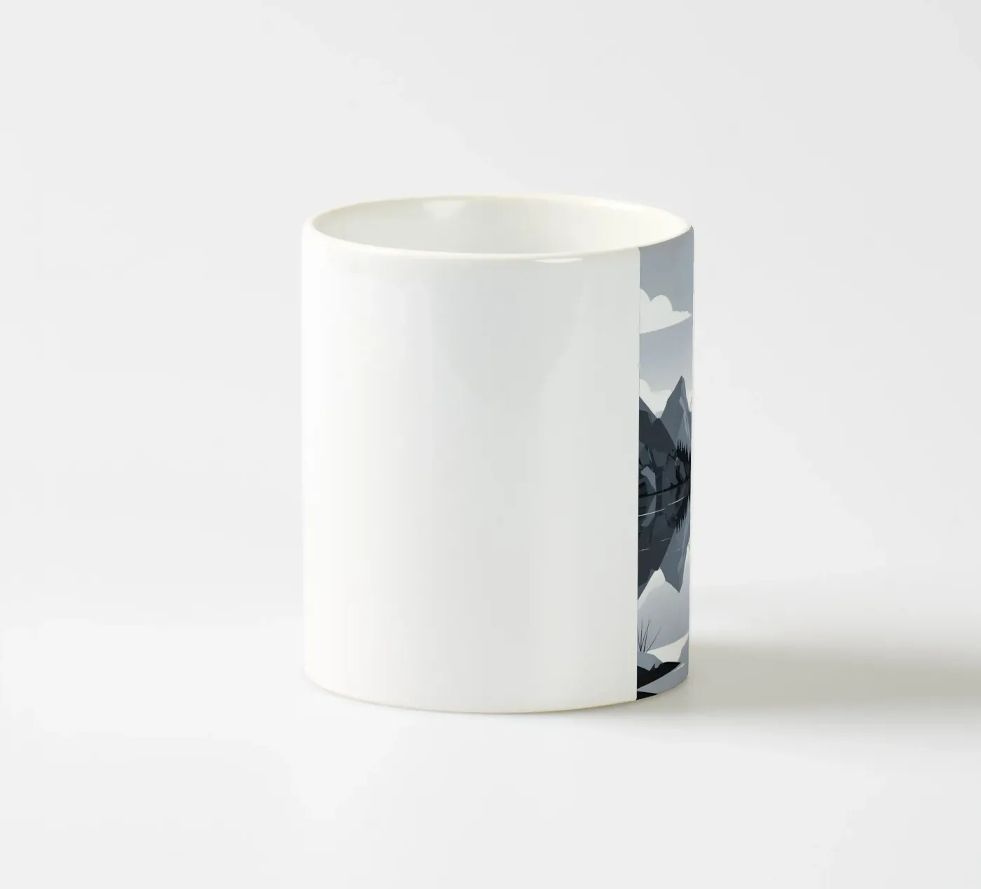 Mountain reflection ceramic mug by LIFESTYLE OBJECTS