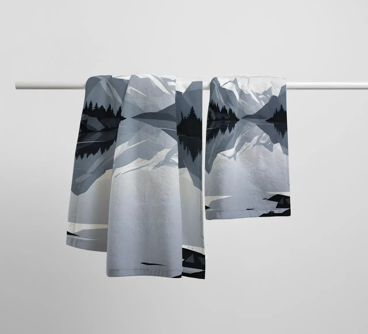 Mountain reflection towel by LIFESTYLE OBJECTS