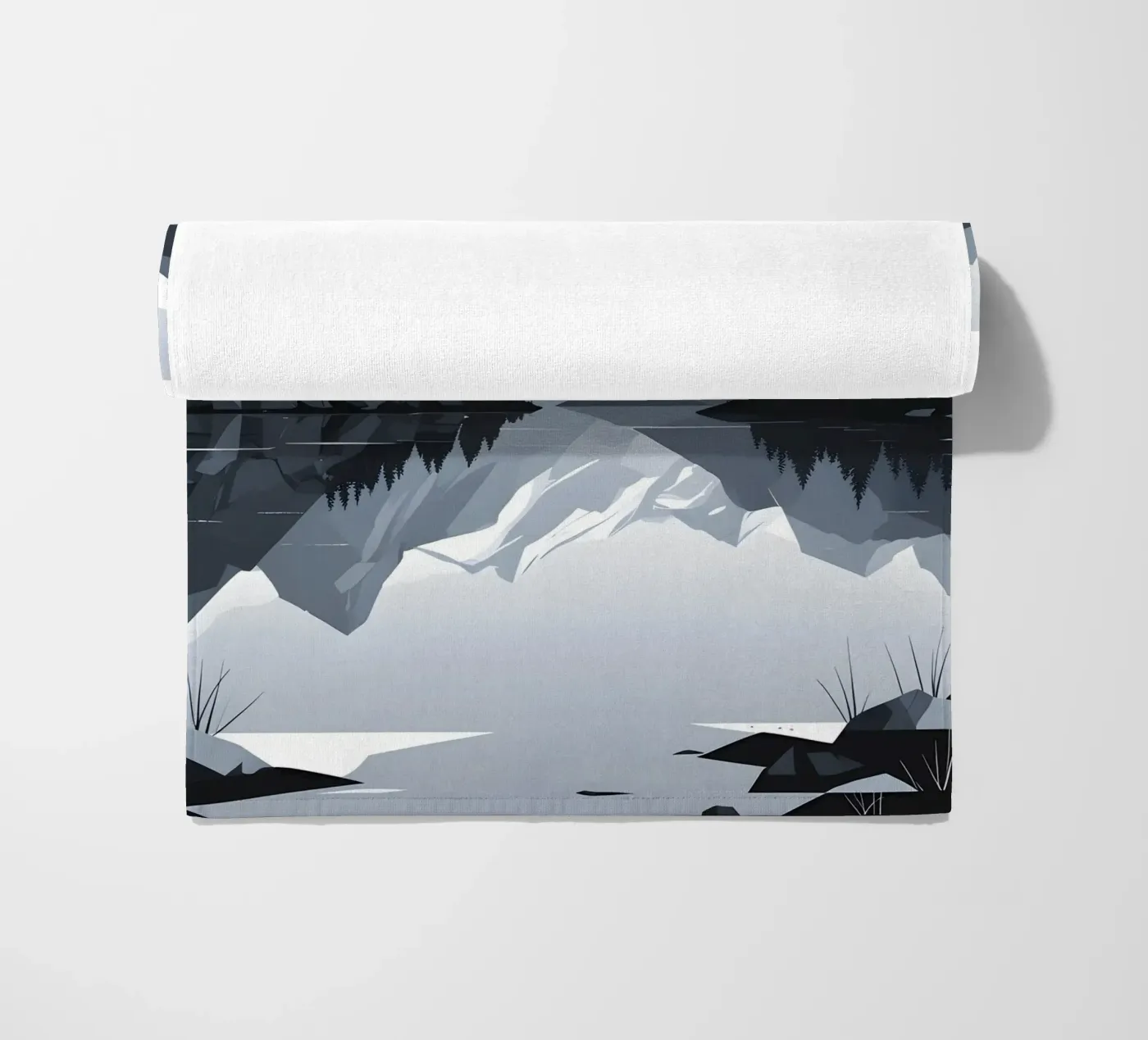 Mountain reflection beach towel by LIFESTYLE OBJECTS