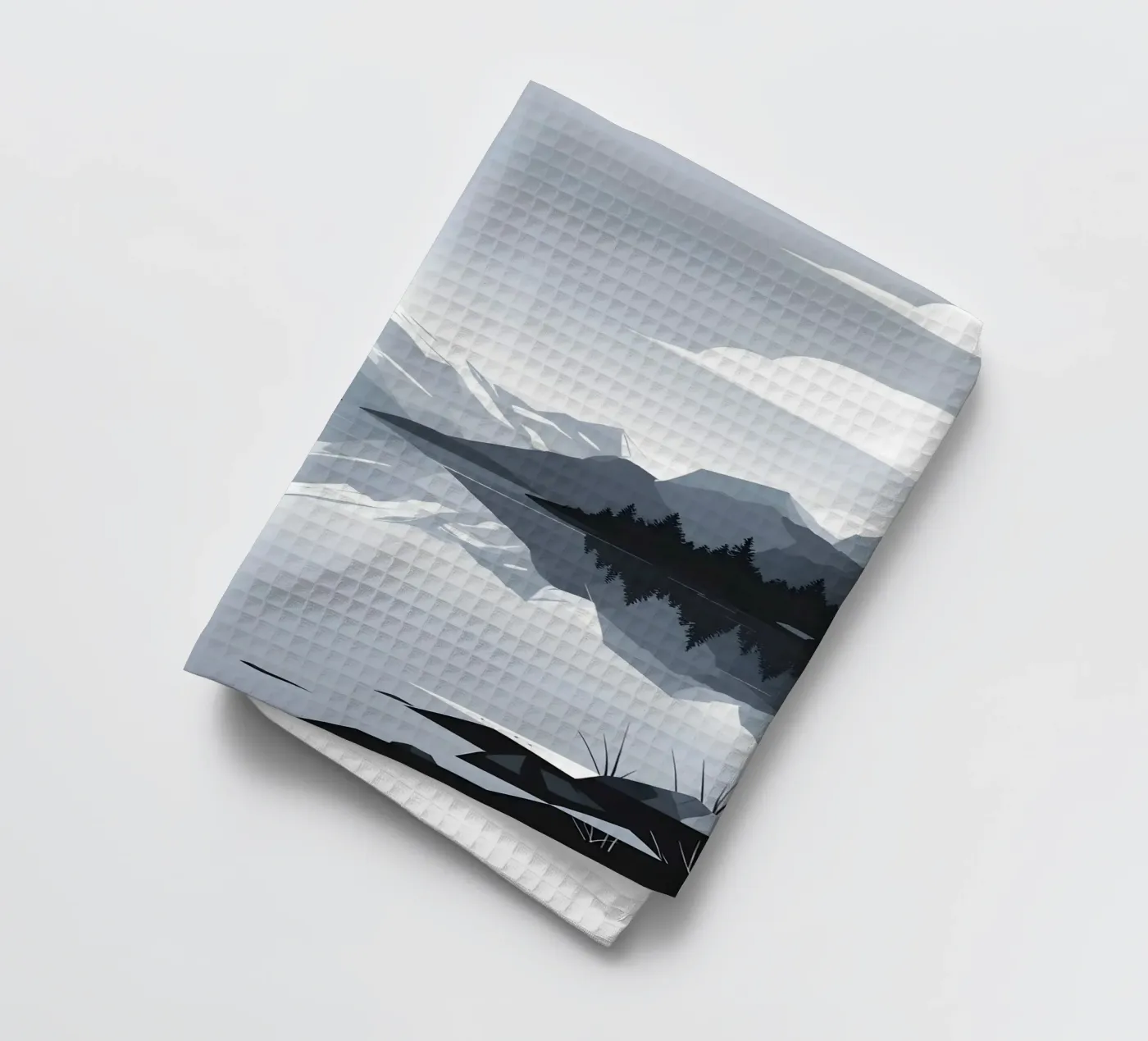 Mountain reflection tea towel by LIFESTYLE OBJECTS