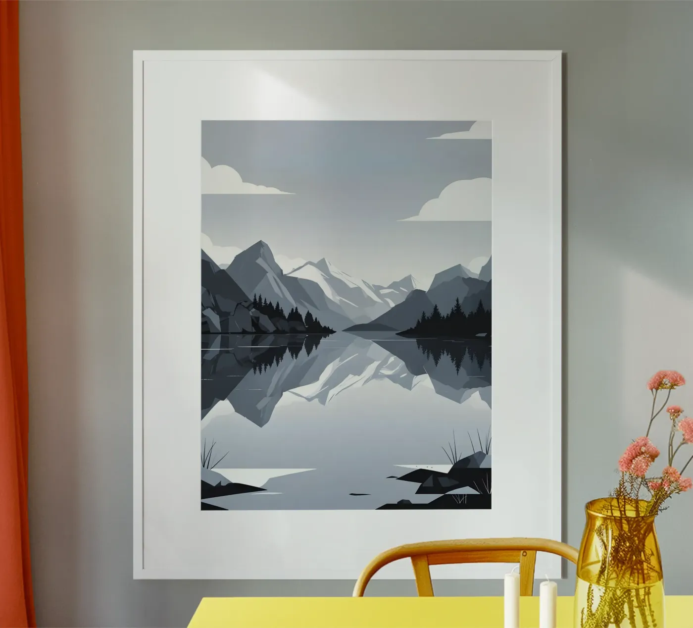 Réflexion sur la montagne poster de LIFESTYLE OBJECTS