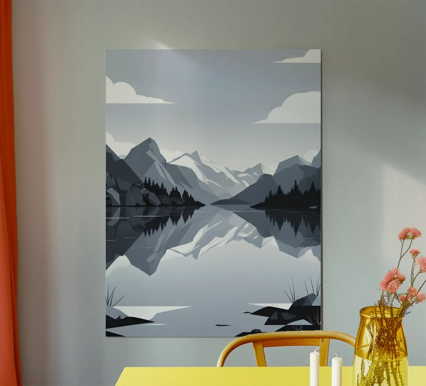 Réflexion sur la montagne poster de LIFESTYLE OBJECTS