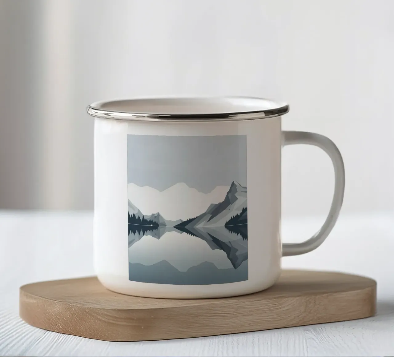Riflessione sulle montagne tazza in smalto da LIFESTYLE OBJECTS