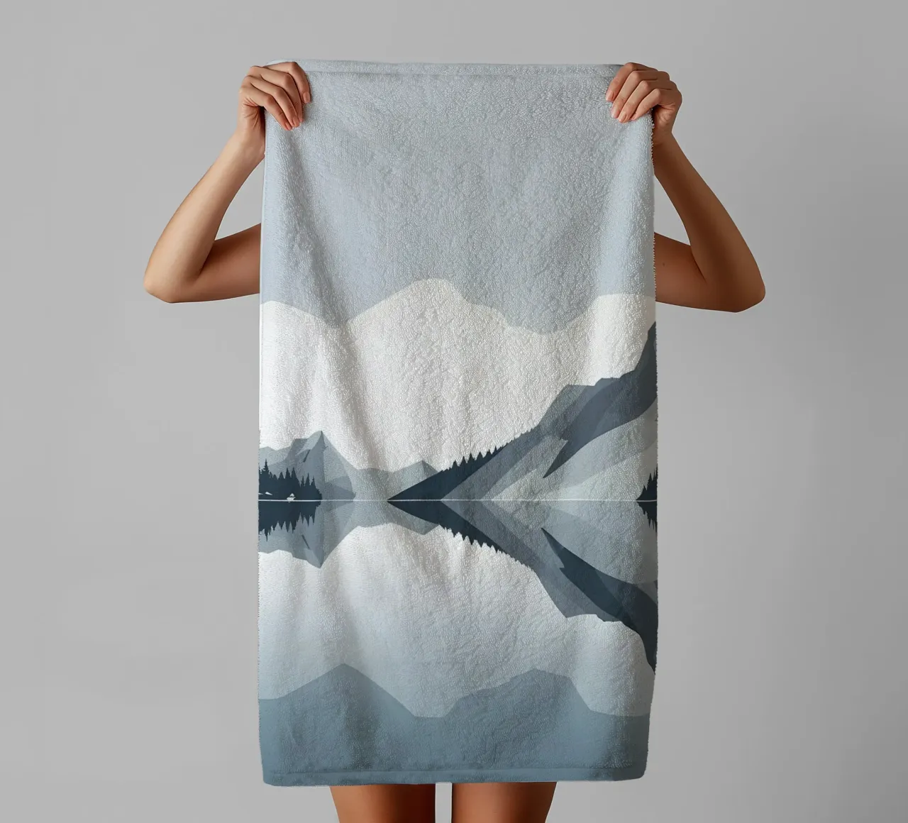 Mountain reflection towel by LIFESTYLE OBJECTS