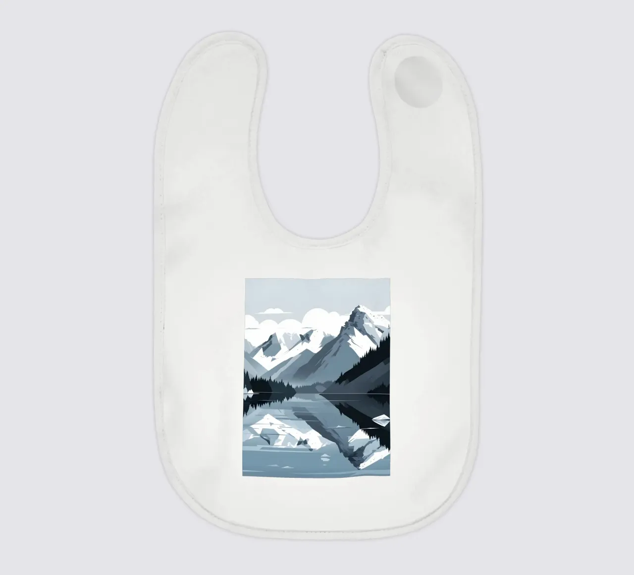 Mountain reflection baby slabbetje van LIFESTYLE OBJECTS