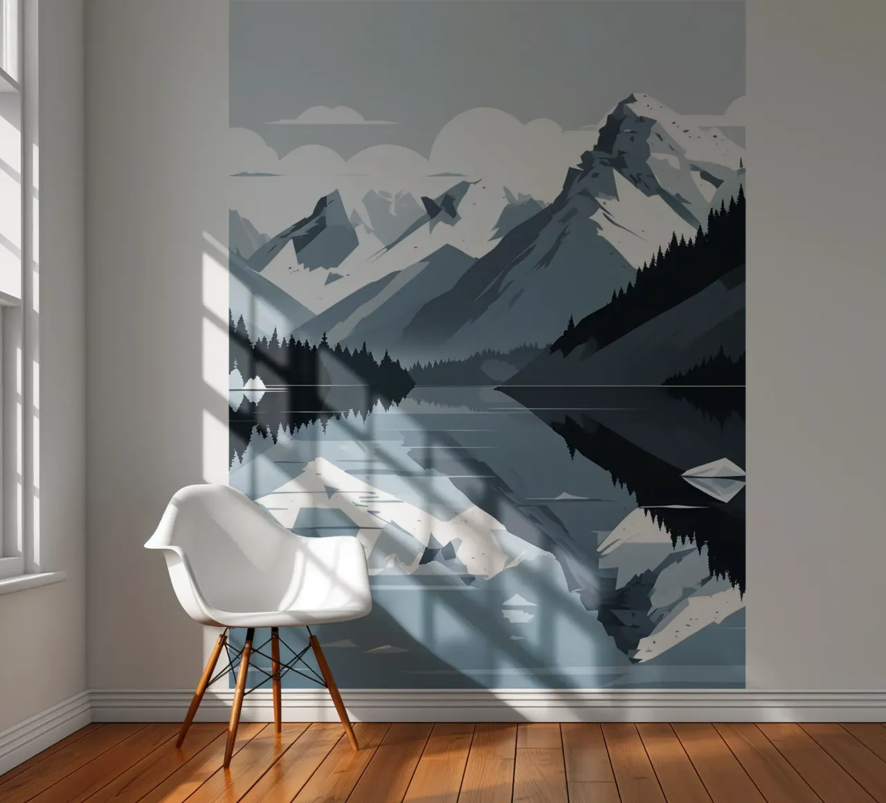 Bergreflectie fotobehang van LIFESTYLE OBJECTS