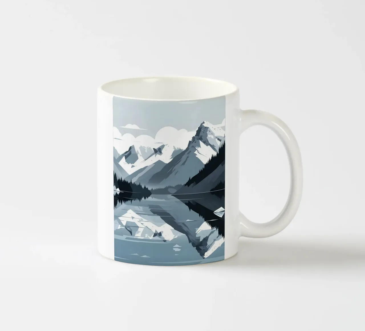 Mountain reflection ceramic mug by LIFESTYLE OBJECTS