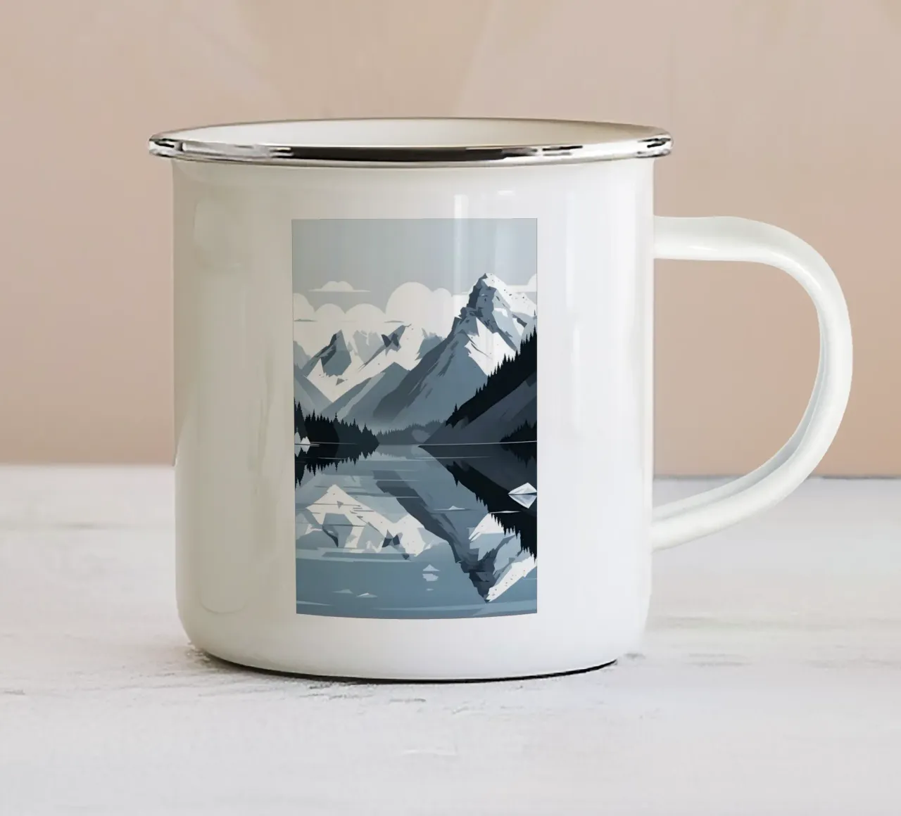 Riflessione sulle montagne tazza in smalto da LIFESTYLE OBJECTS