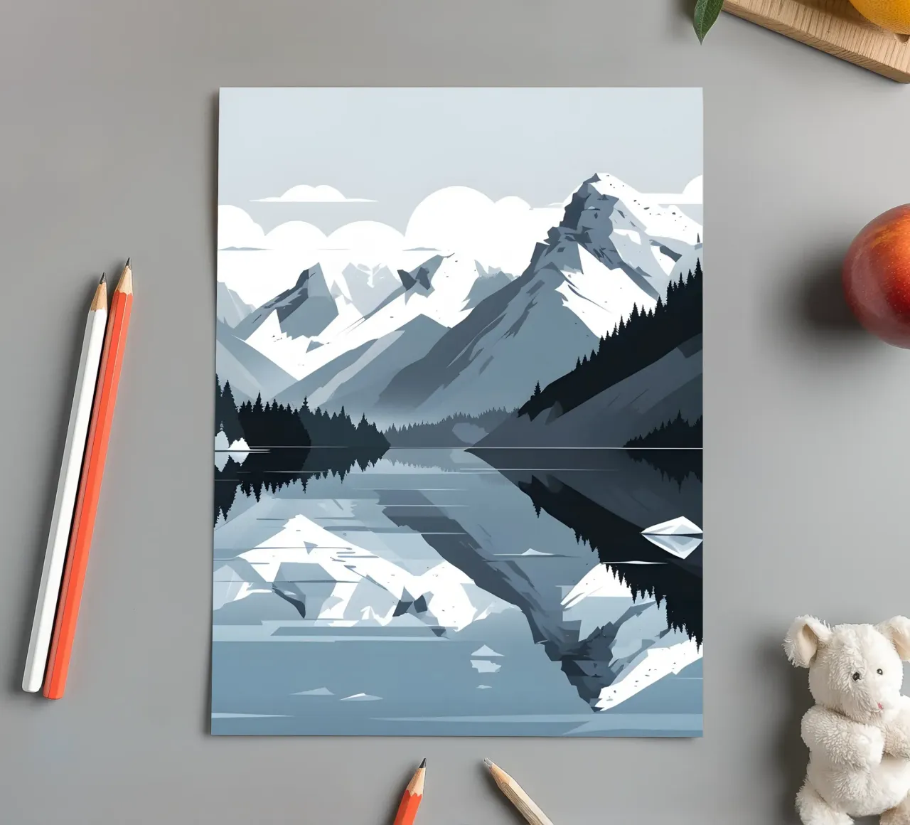 Mountain reflection sticker sheet by LIFESTYLE OBJECTS
