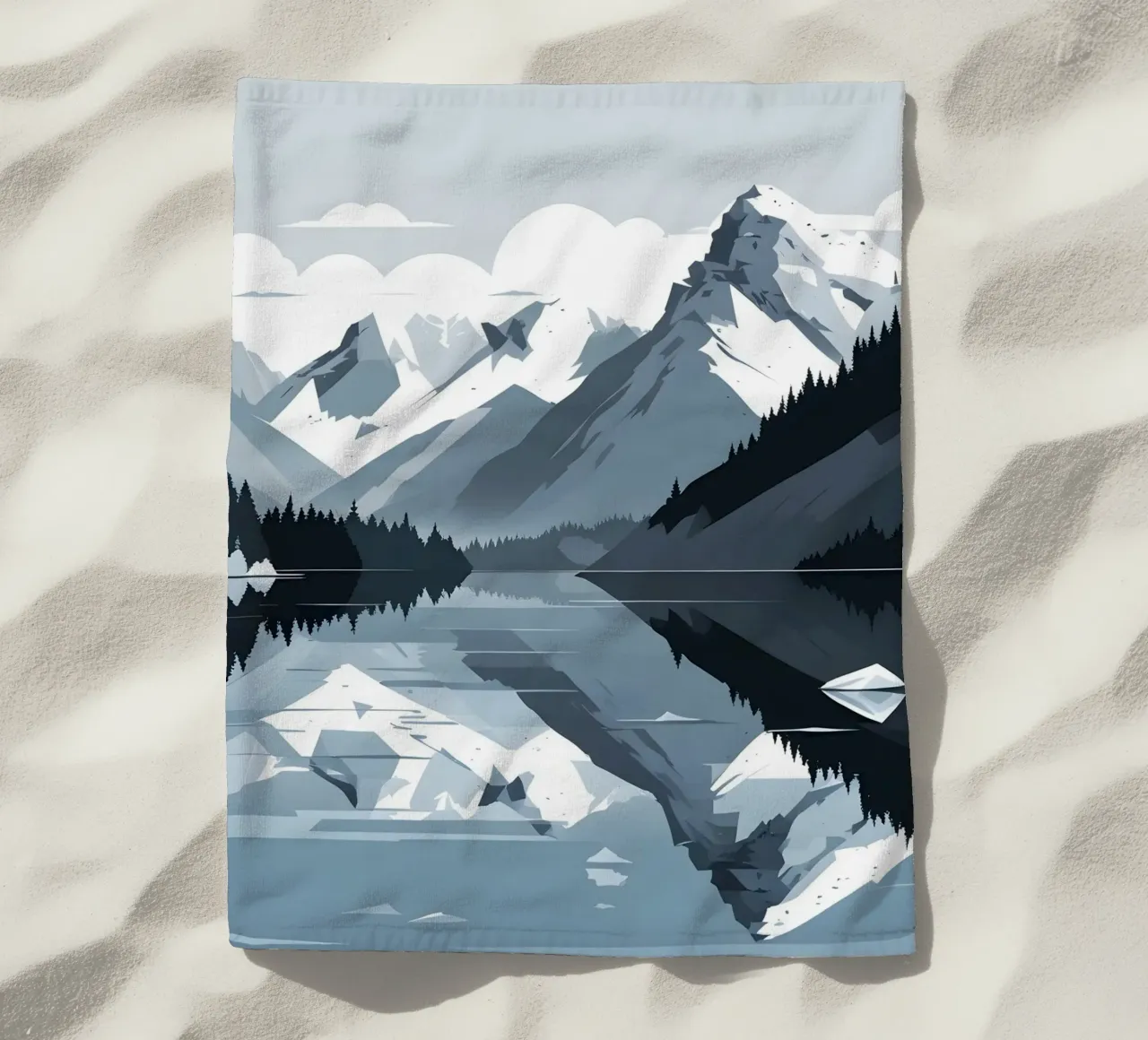 Riflessione sulle montagne telo mare da LIFESTYLE OBJECTS