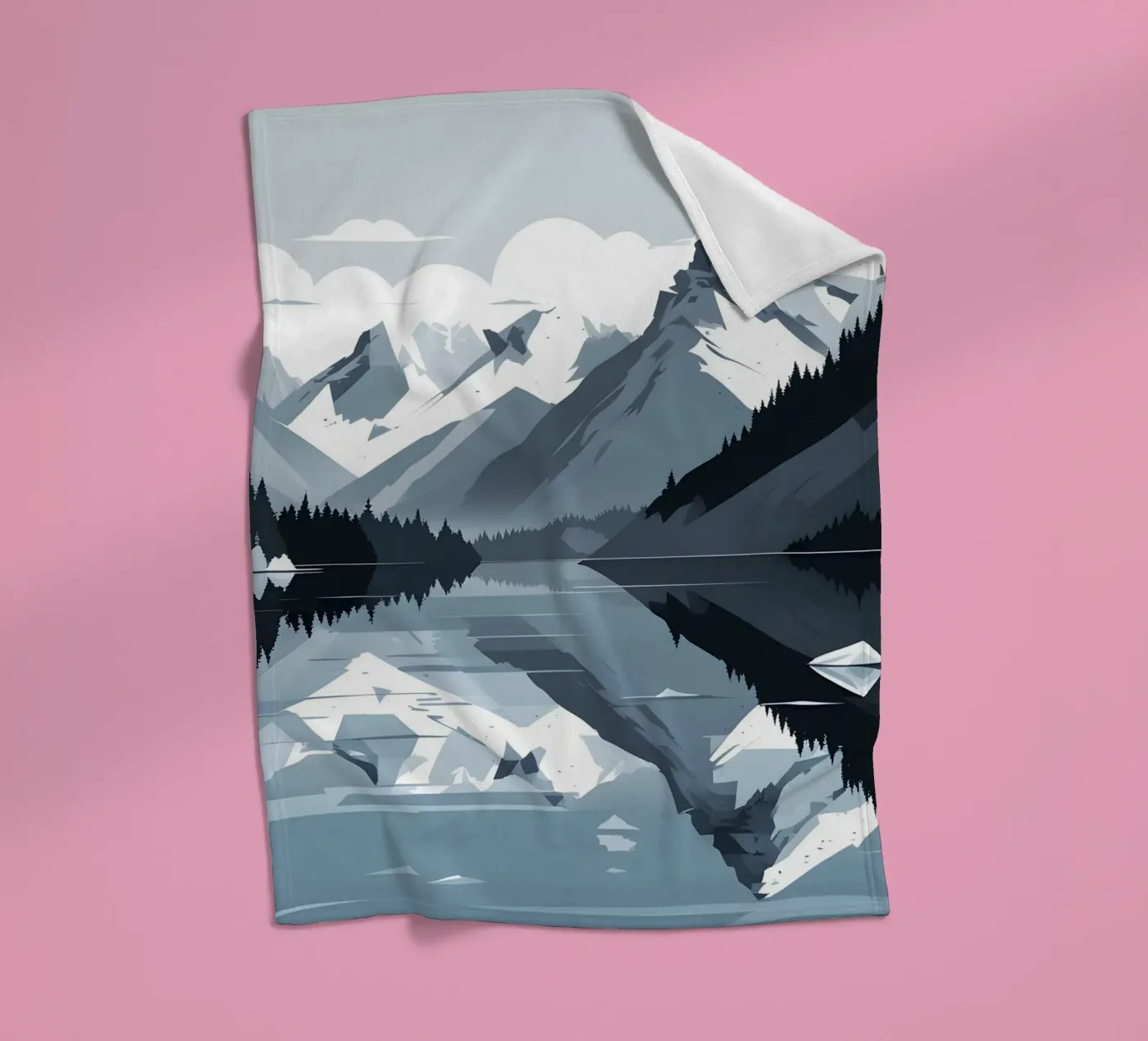 Riflessione sulle montagne coperta in pile da LIFESTYLE OBJECTS