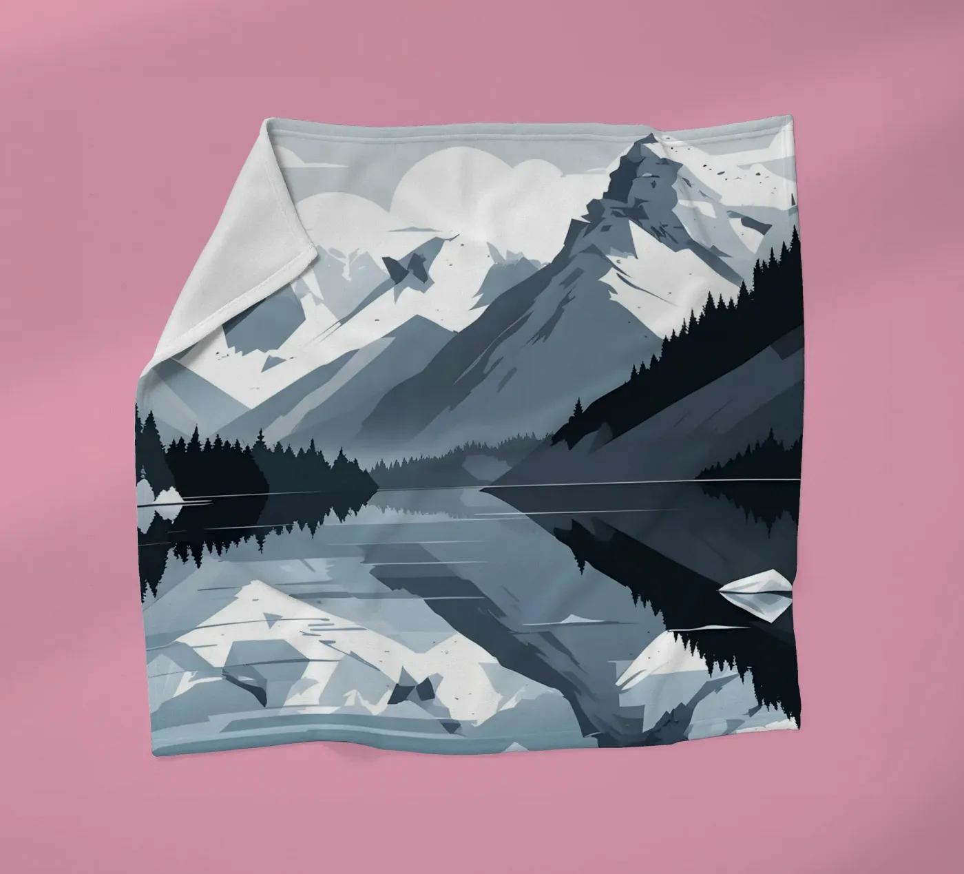 Riflessione sulle montagne coperta in pile da LIFESTYLE OBJECTS