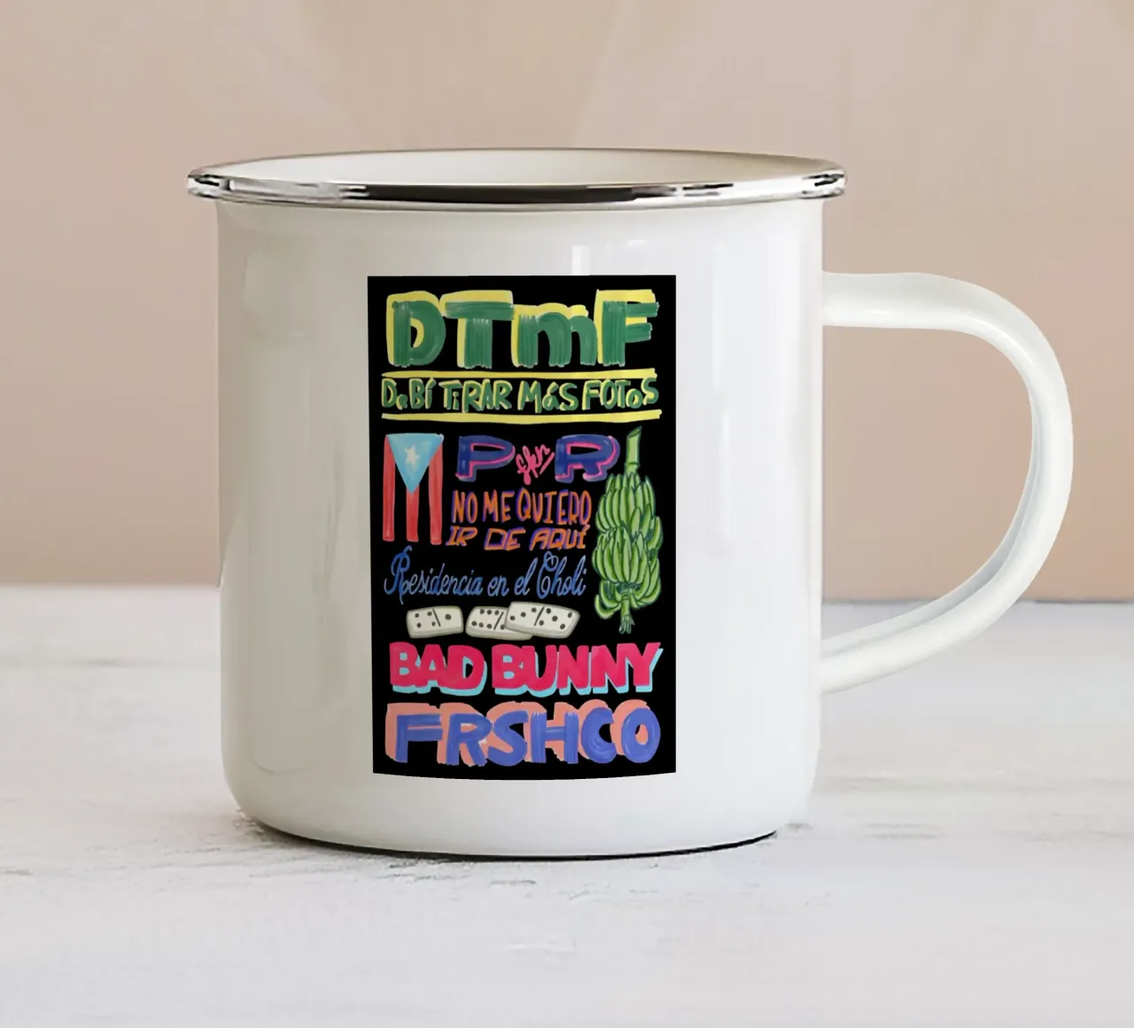 Junique Letter - Bad Bunny Trap tazza in smalto da eliouxence