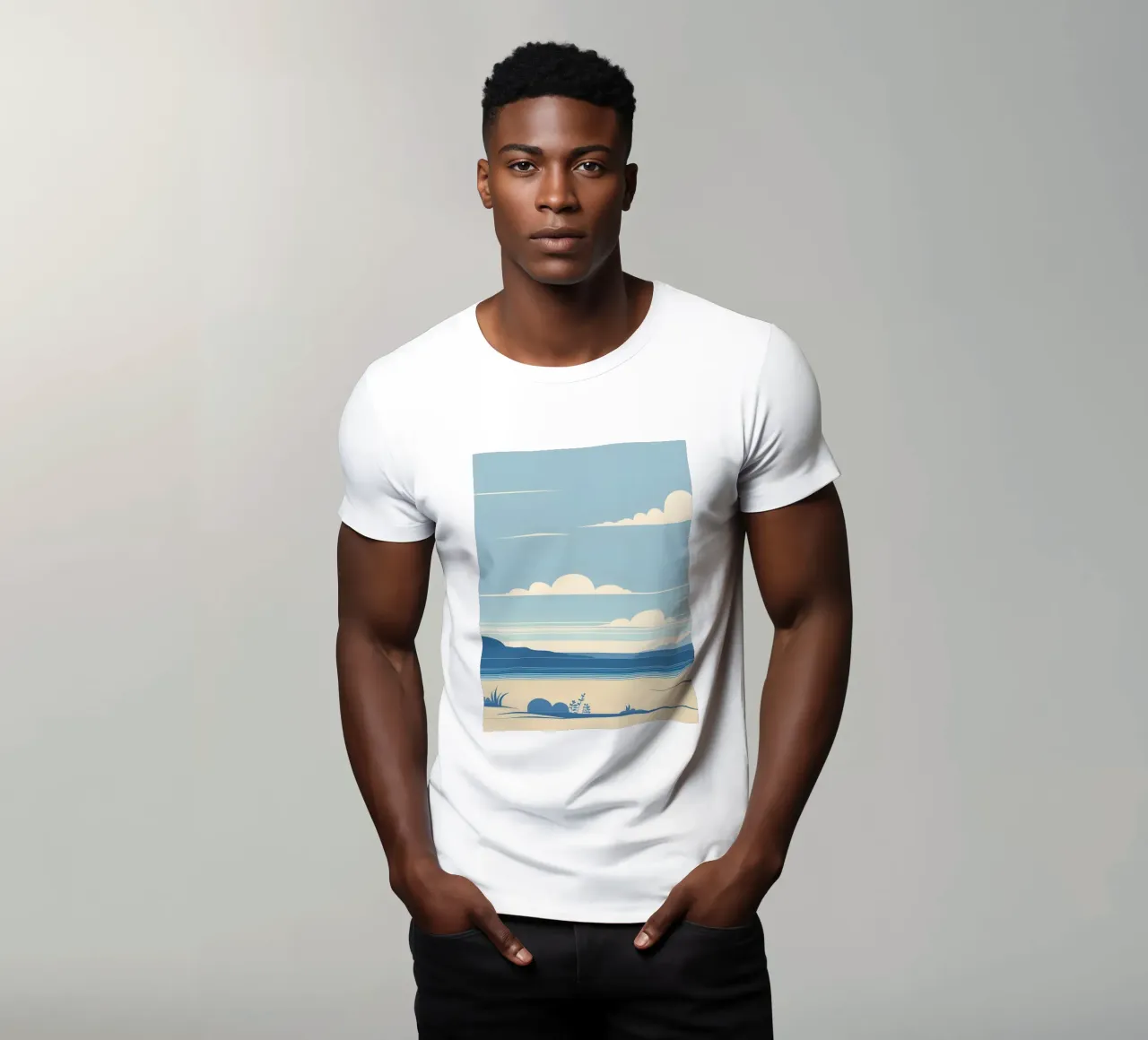 Linea dell'orizzonte semplice t-shirt da LIFESTYLE OBJECTS