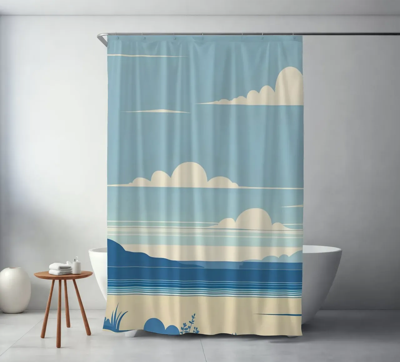 Linea dell'orizzonte semplice tenda da doccia da LIFESTYLE OBJECTS