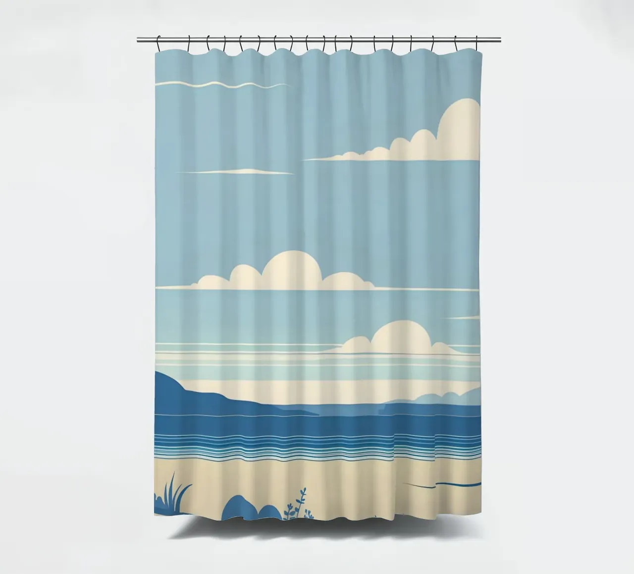 Linea dell'orizzonte semplice tenda da doccia da LIFESTYLE OBJECTS