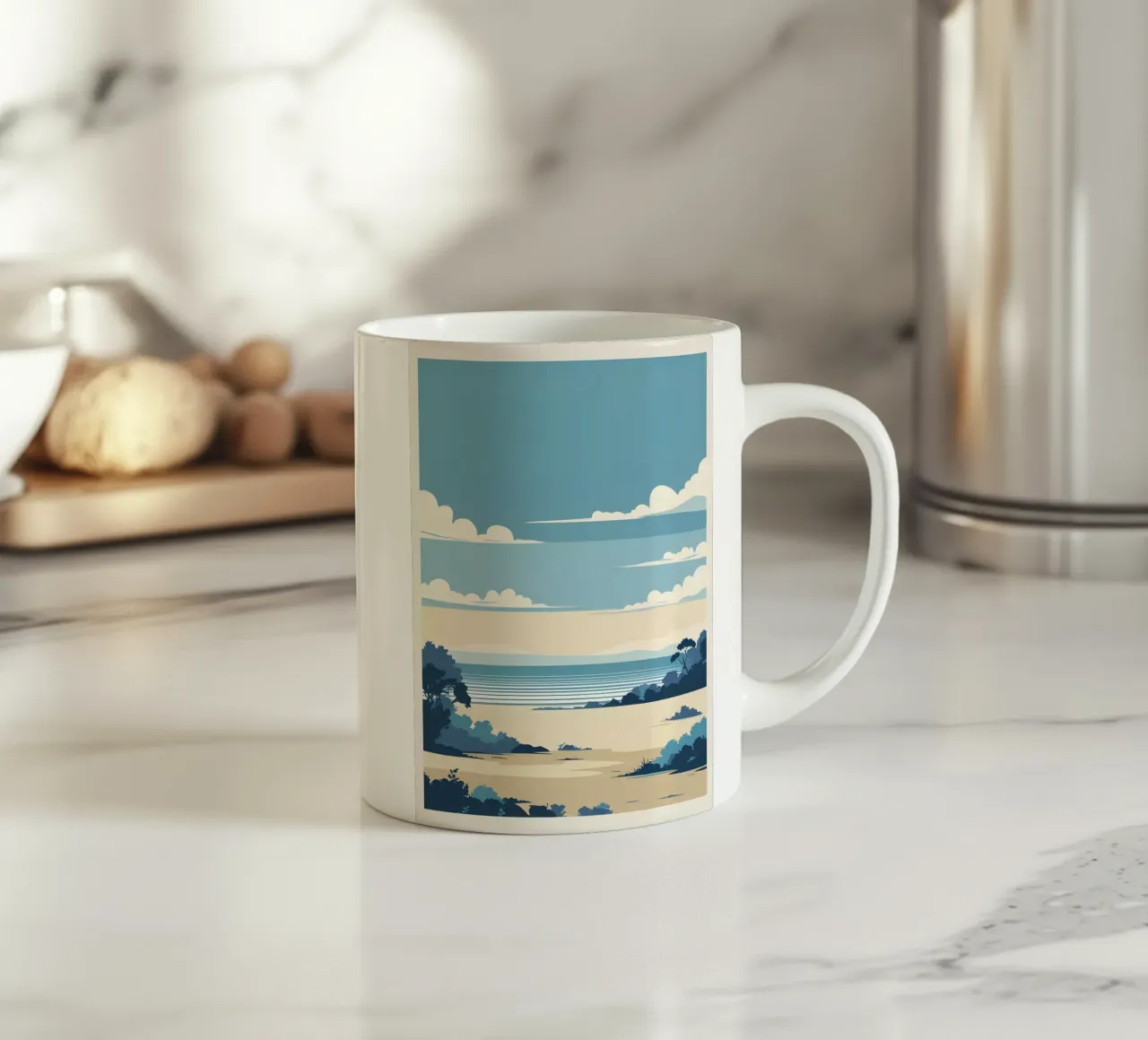 Linea dell'orizzonte semplice tazza in ceramica da LIFESTYLE OBJECTS