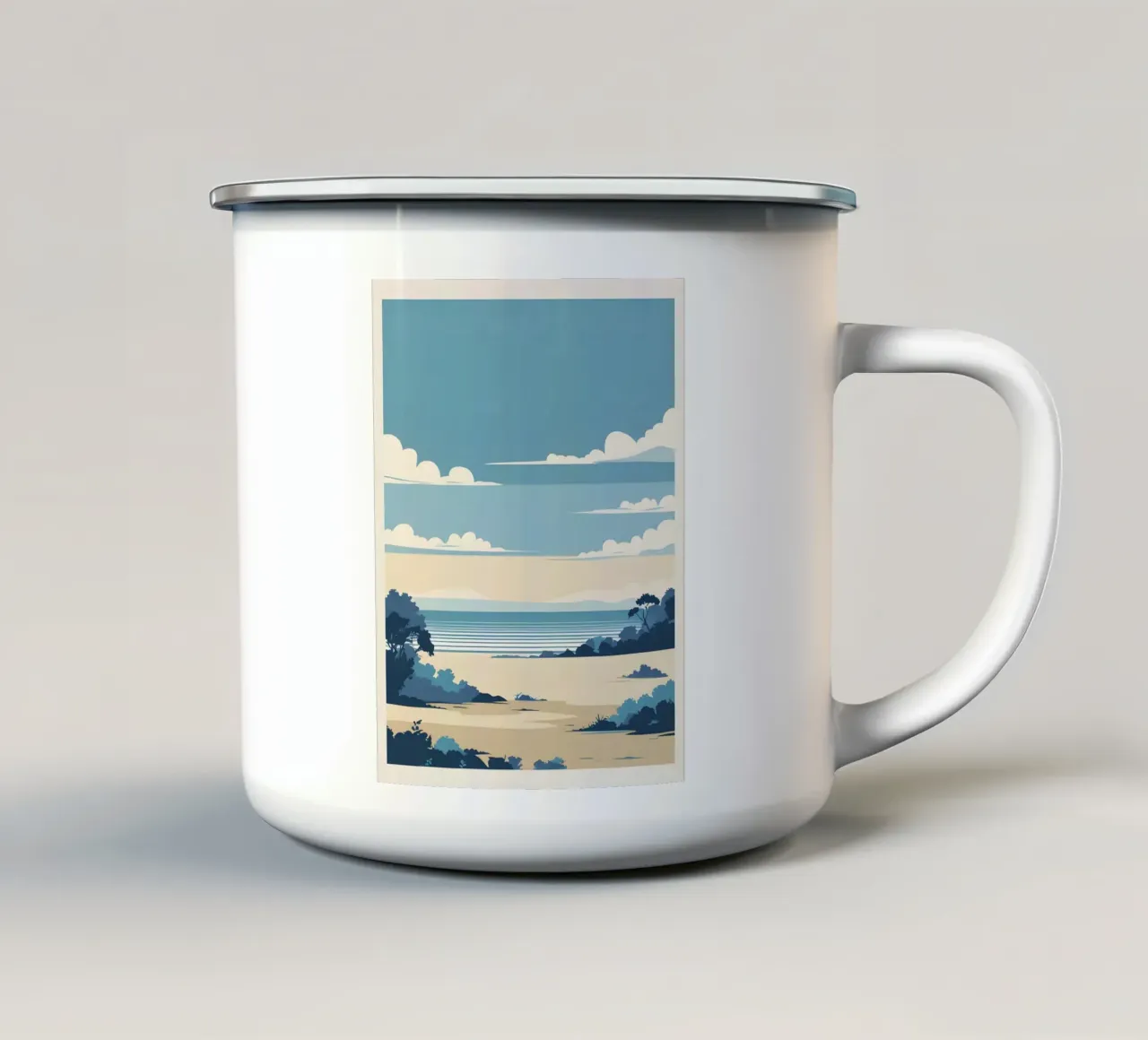 Linea dell'orizzonte semplice tazza in smalto da LIFESTYLE OBJECTS