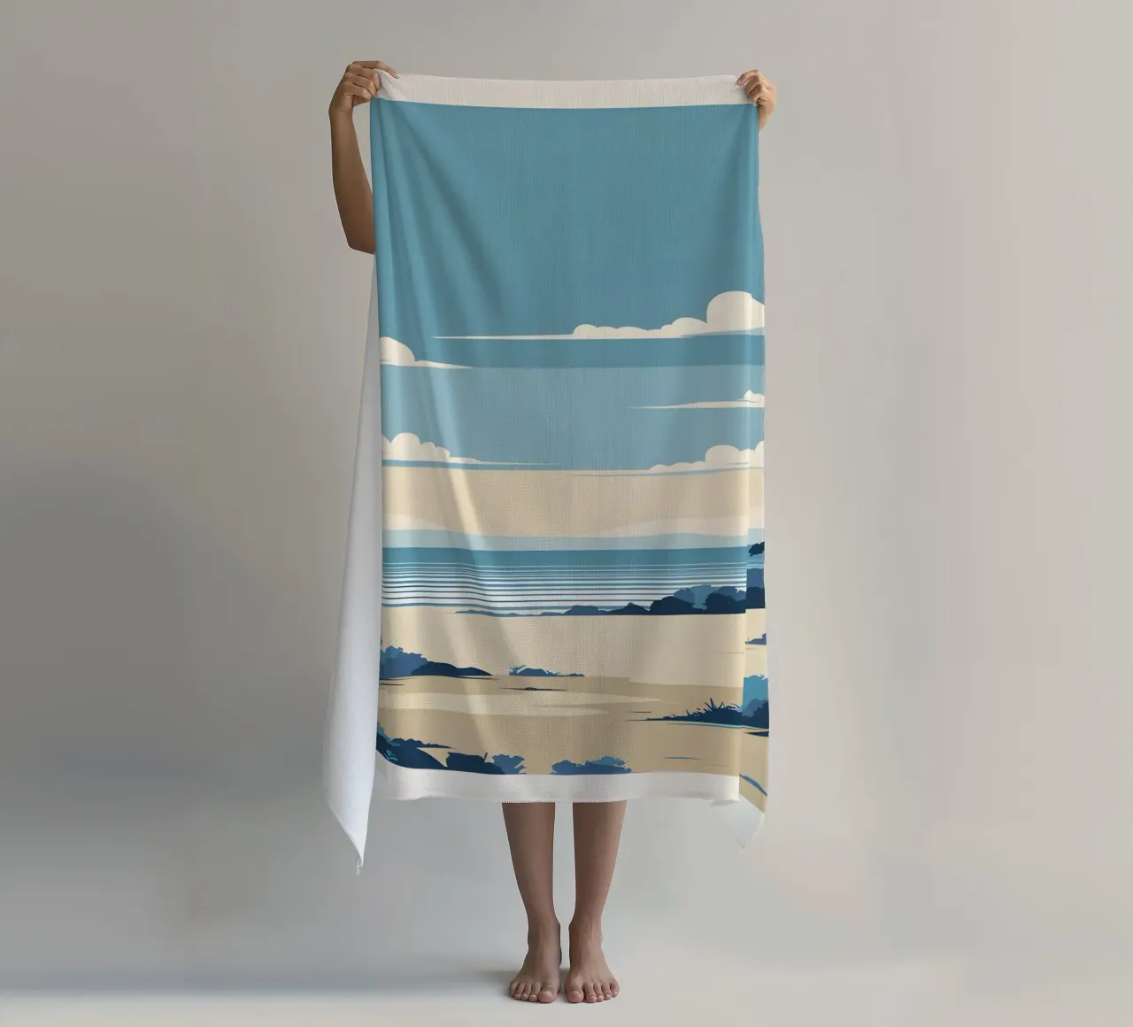 Linea dell'orizzonte semplice telo mare da LIFESTYLE OBJECTS