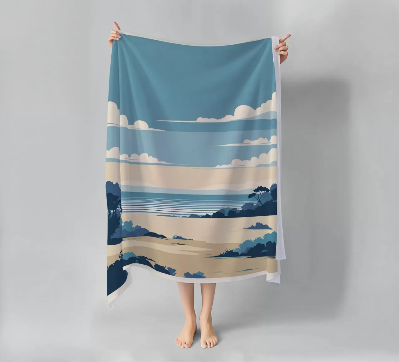 Linea dell'orizzonte semplice telo mare da LIFESTYLE OBJECTS