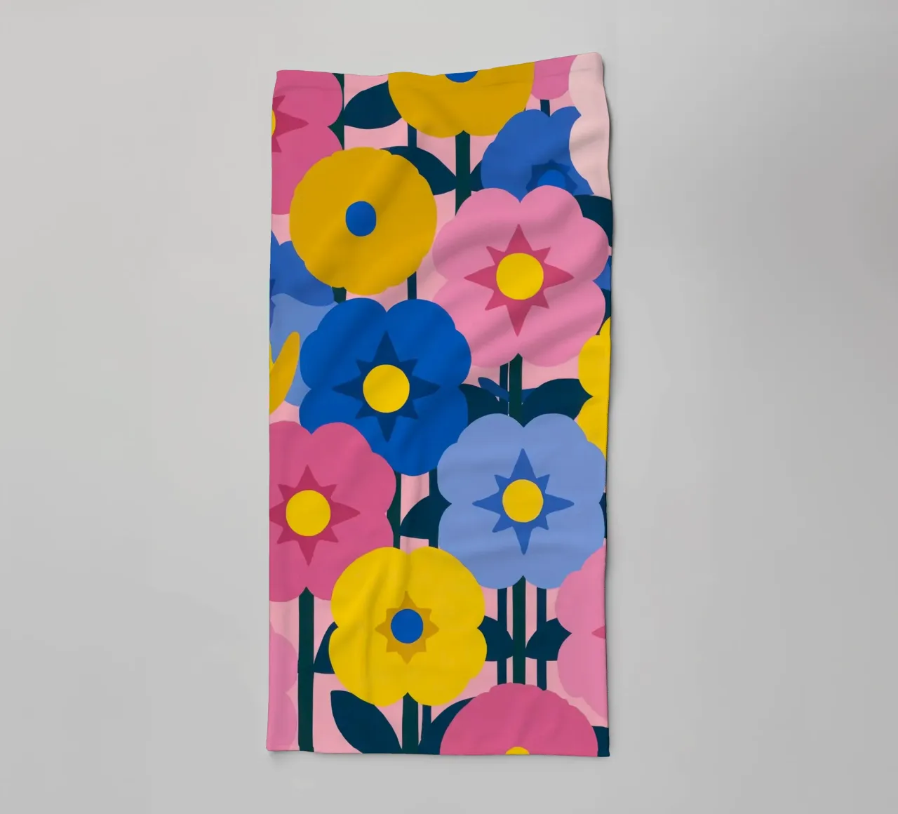 Bold Colorful Flower Pattern Print towel by Artbyvo