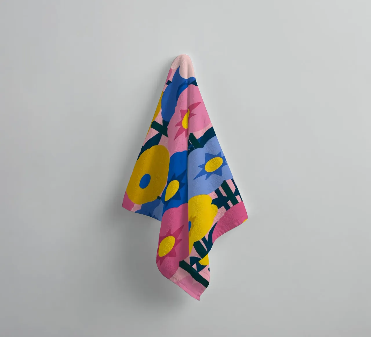 Bold Colorful Flower Pattern Print towel by Artbyvo