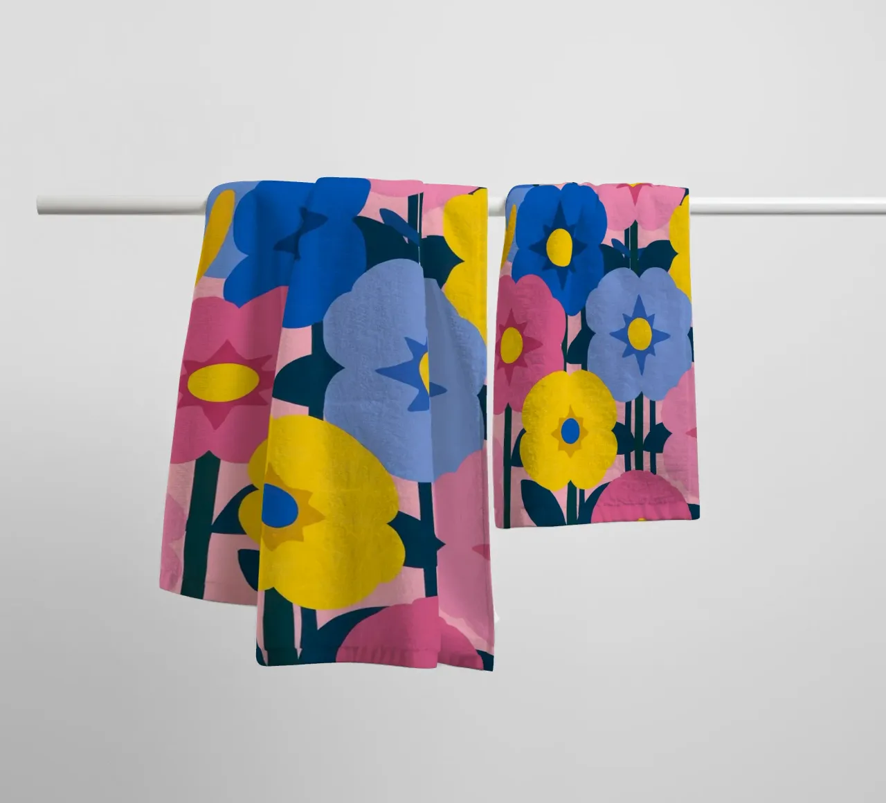 Bold Colorful Flower Pattern Print towel by Artbyvo