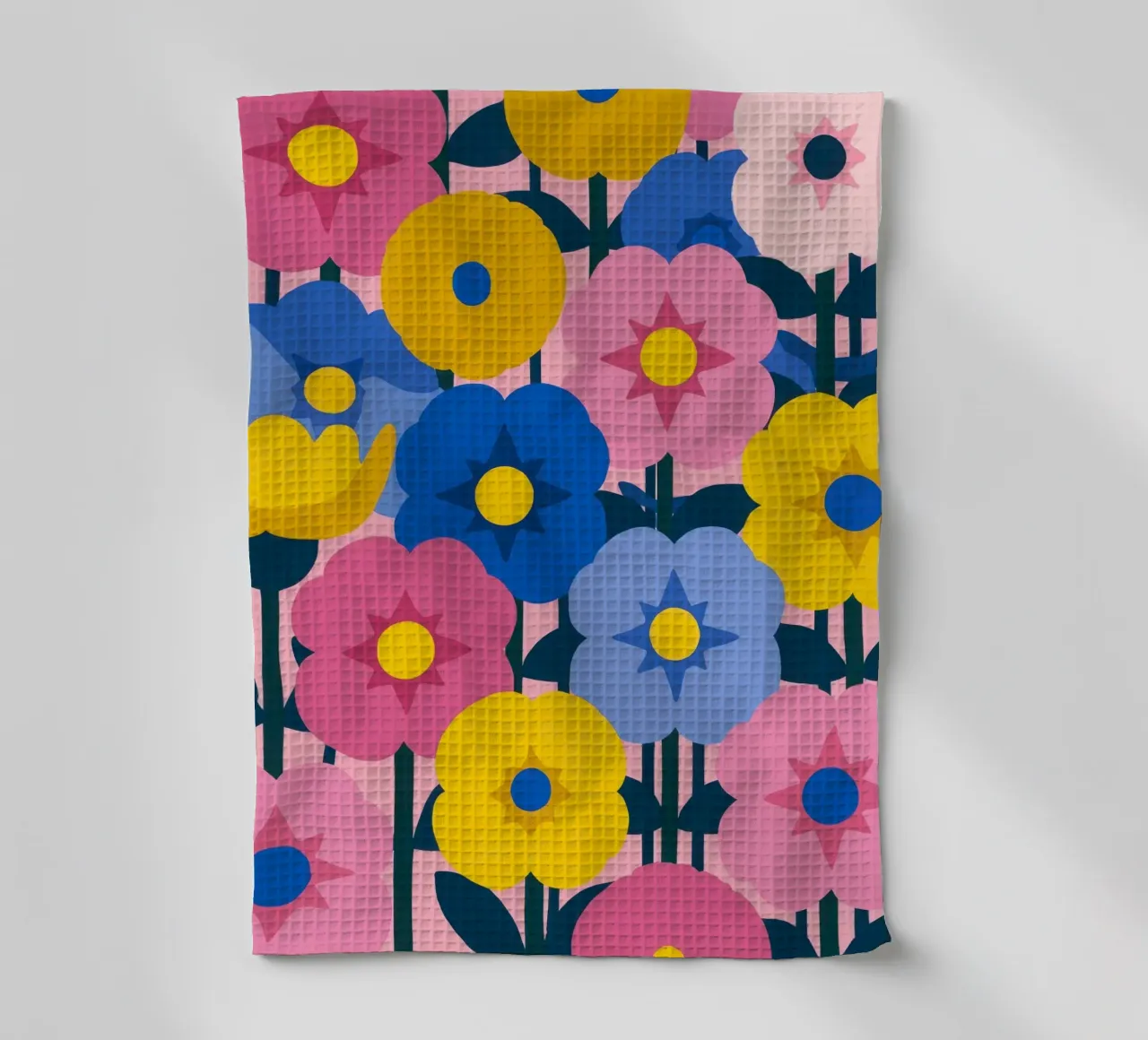 Imprimé à motif de fleurs coloré et audacieux torchon de Artbyvo