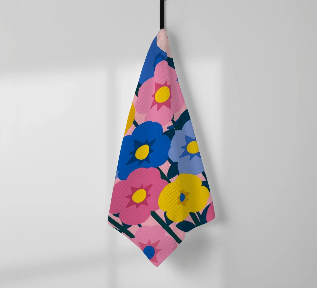 Imprimé à motif de fleurs coloré et audacieux torchon de Artbyvo