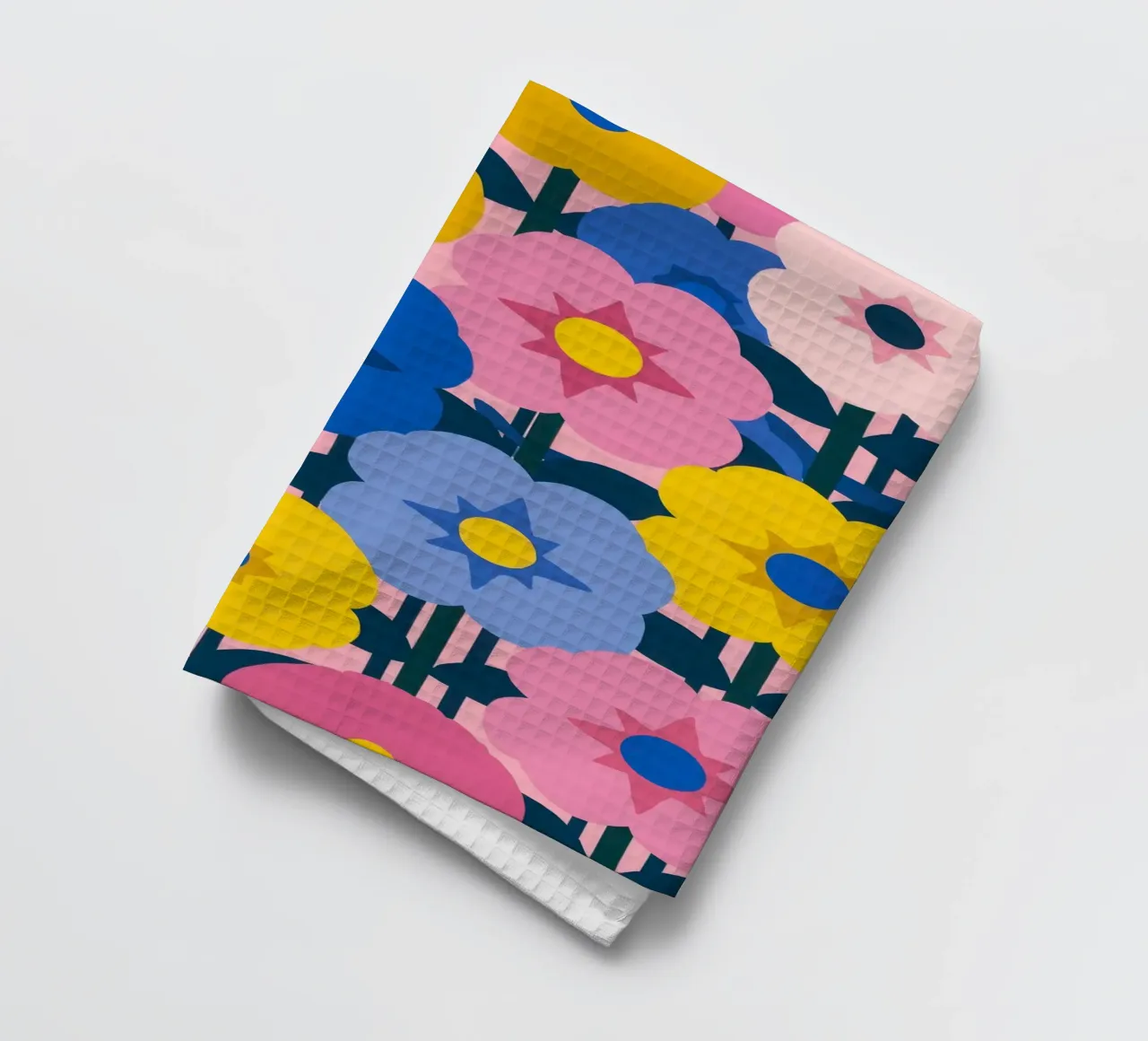 Imprimé à motif de fleurs coloré et audacieux torchon de Artbyvo