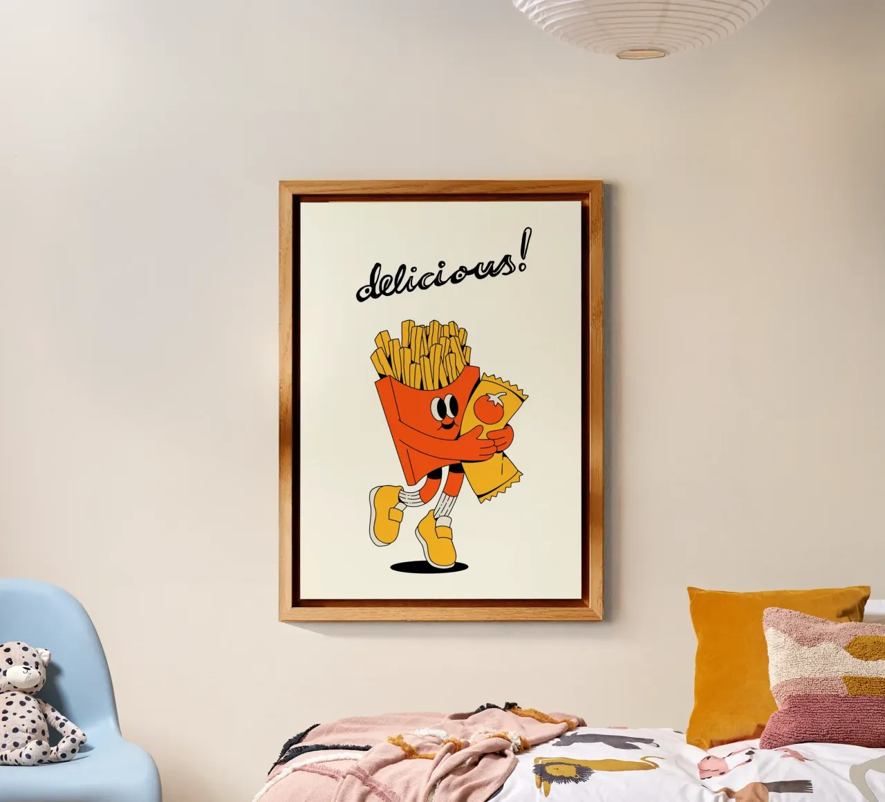 Retro Fries alluminio dibond da PinkCandyWalls