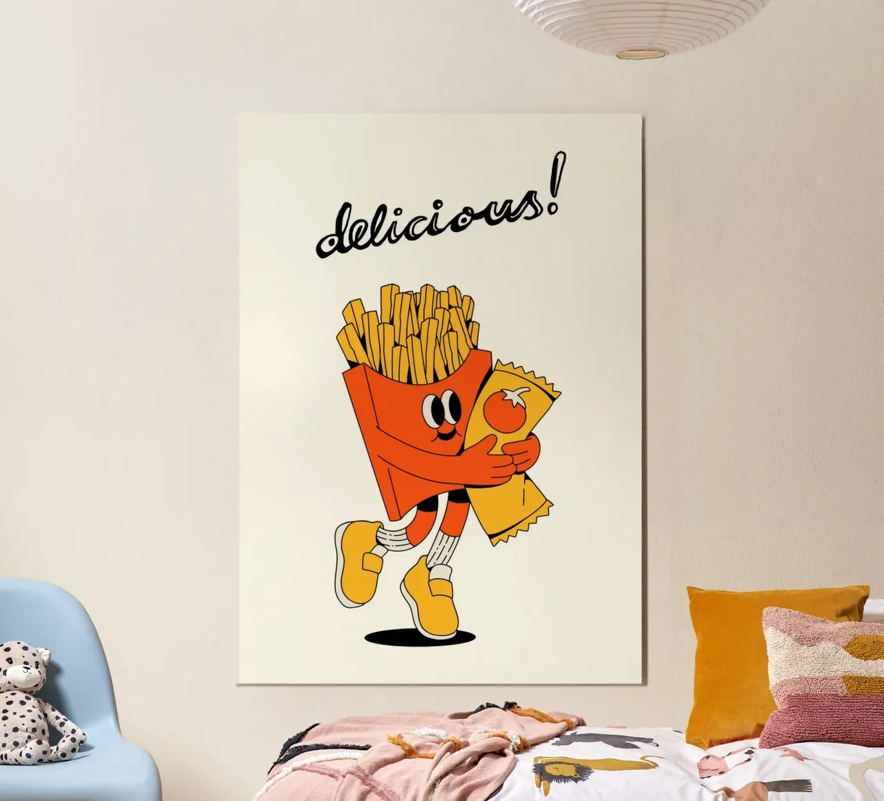 Retro Fries alluminio dibond da PinkCandyWalls