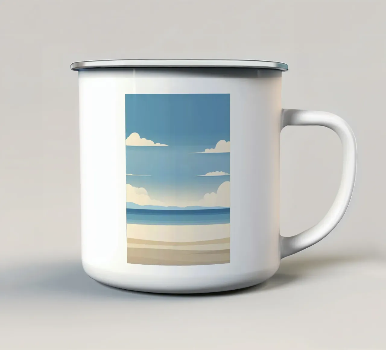Linea dell'orizzonte semplice tazza in smalto da LIFESTYLE OBJECTS