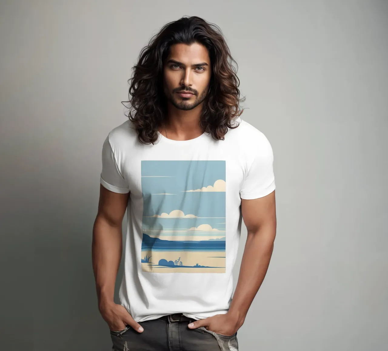 Linea dell'orizzonte semplice t-shirt da LIFESTYLE OBJECTS