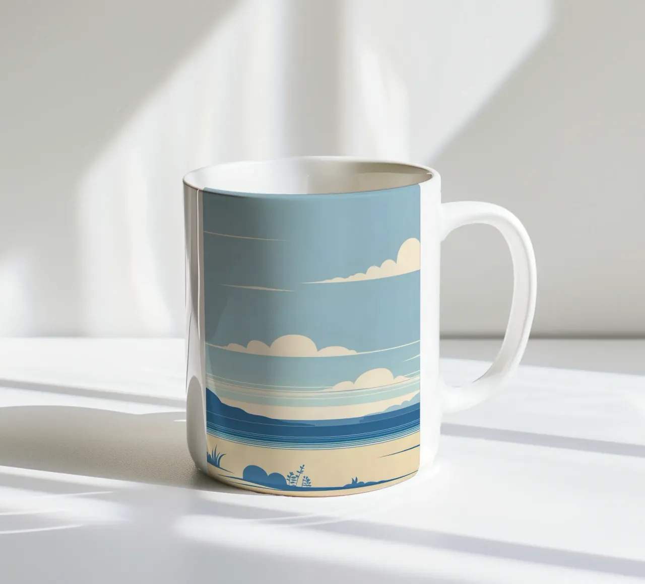 Linea dell'orizzonte semplice tazza in ceramica da LIFESTYLE OBJECTS