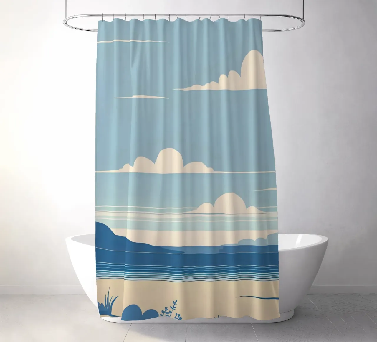 Linea dell'orizzonte semplice tenda da doccia da LIFESTYLE OBJECTS