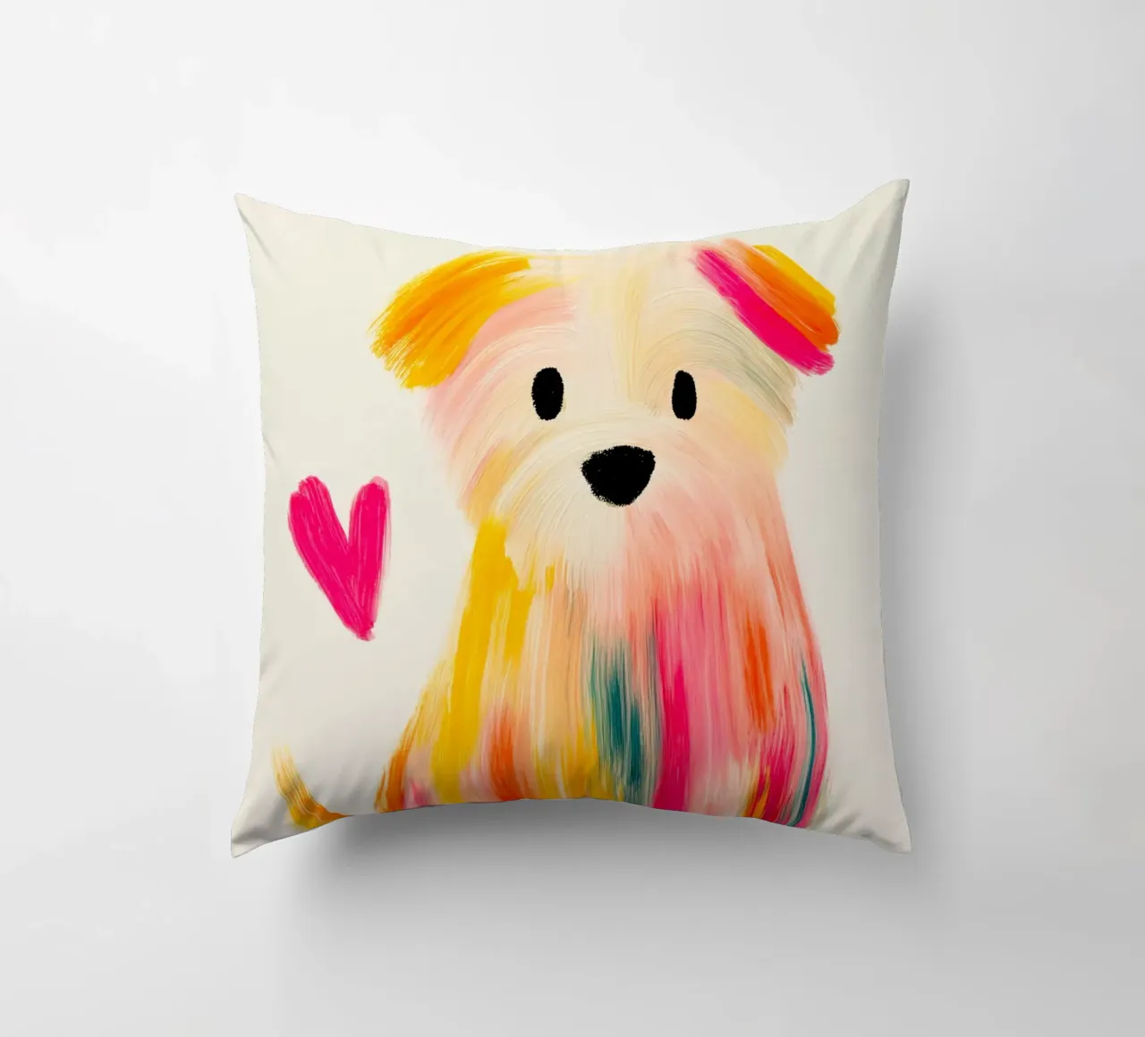 Piccolo cane colorato cuscino da Giggly Colors