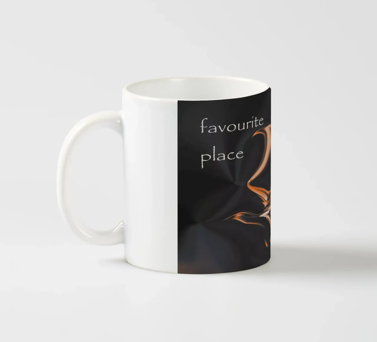 Abstract pattern in orange and black. With a saying ceramic mug by Something for you
