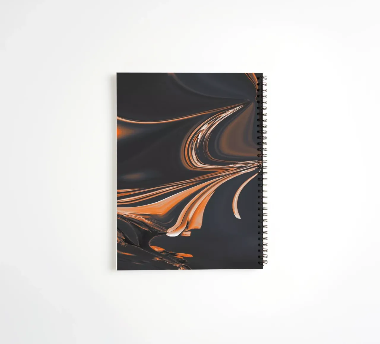 Abstract pattern in orange and black. With a saying spiral notebook by Something for you