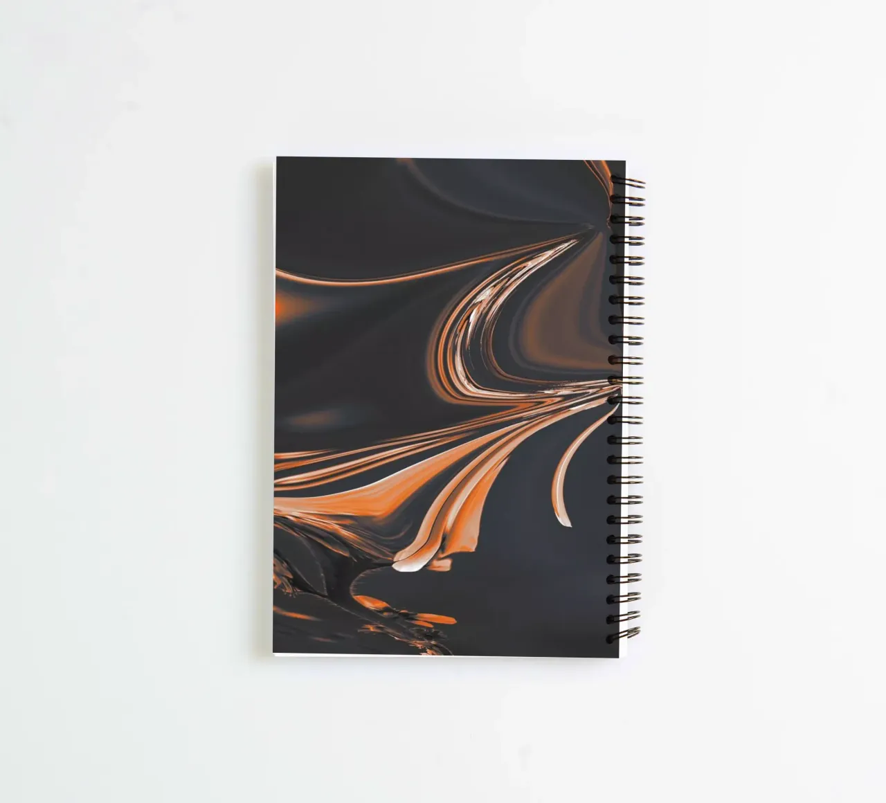 Abstract pattern in orange and black. With a saying spiral notebook by Something for you