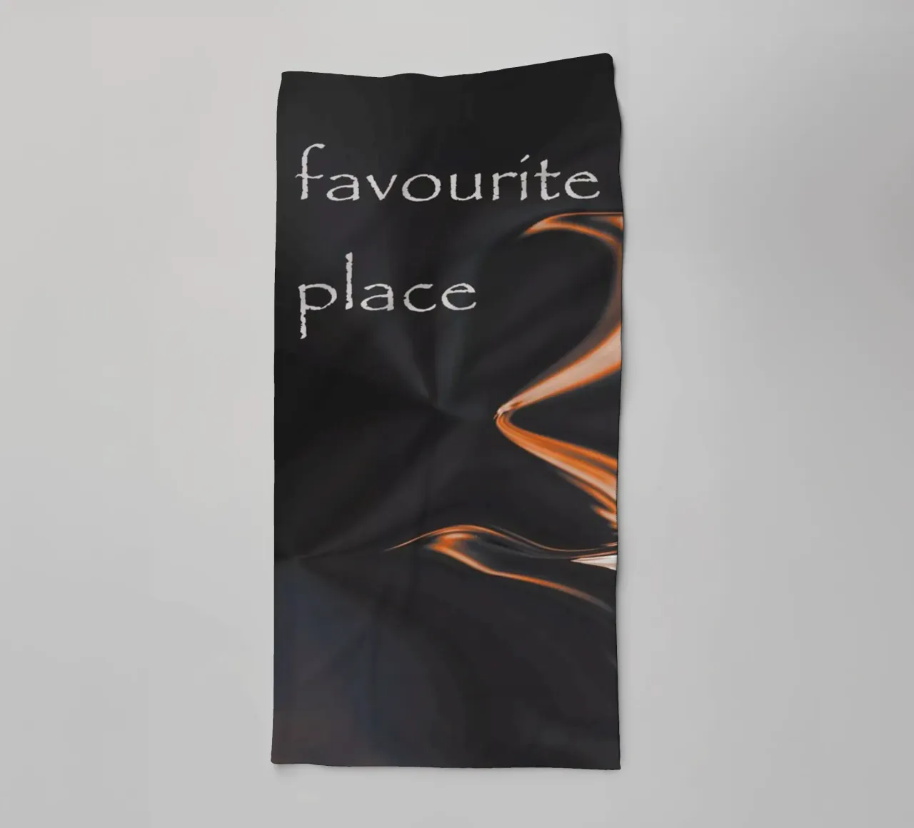 Abstract pattern in orange and black. With a saying towel by Something for you