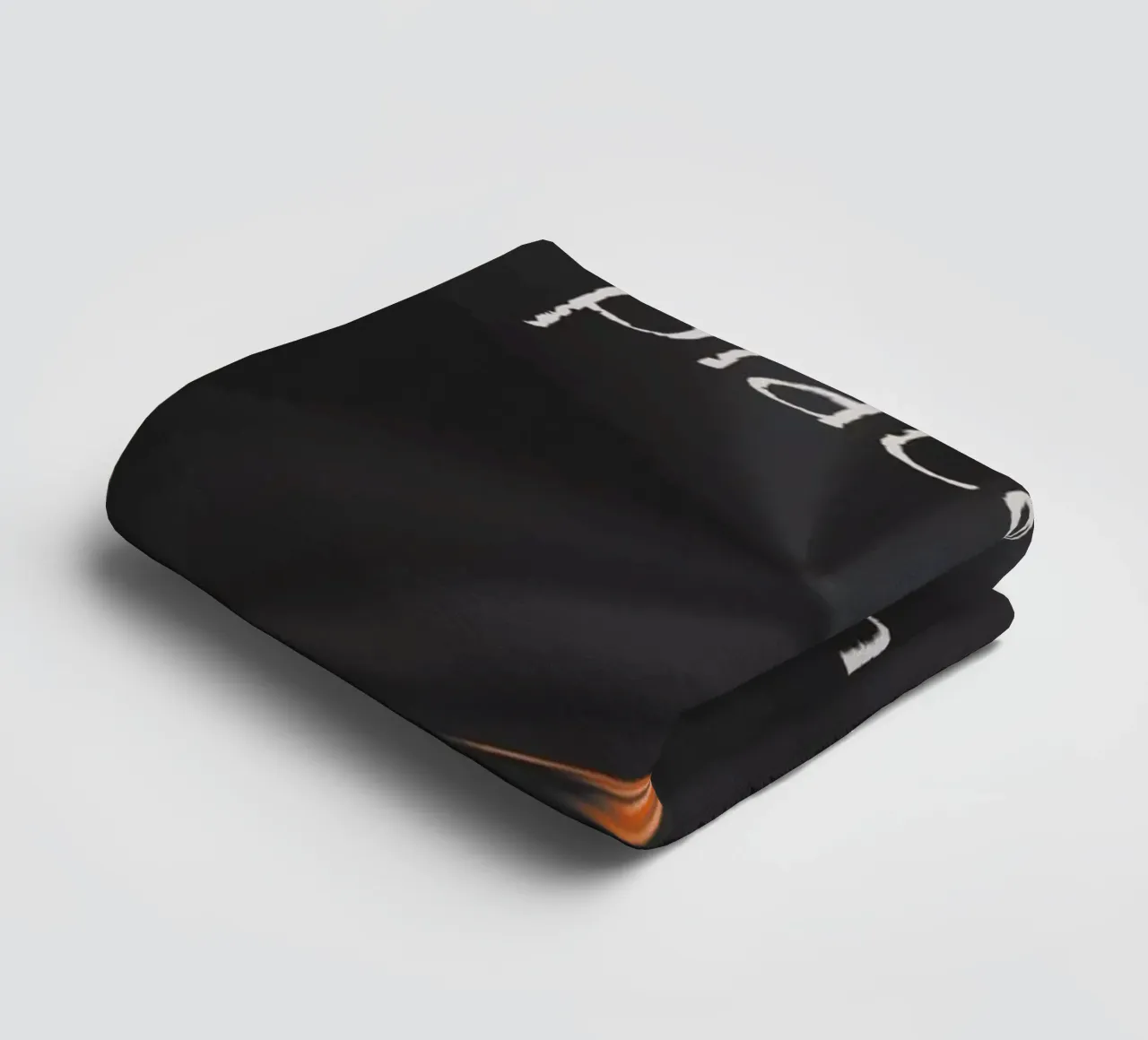 Abstract pattern in orange and black. With a saying towel by Something for you