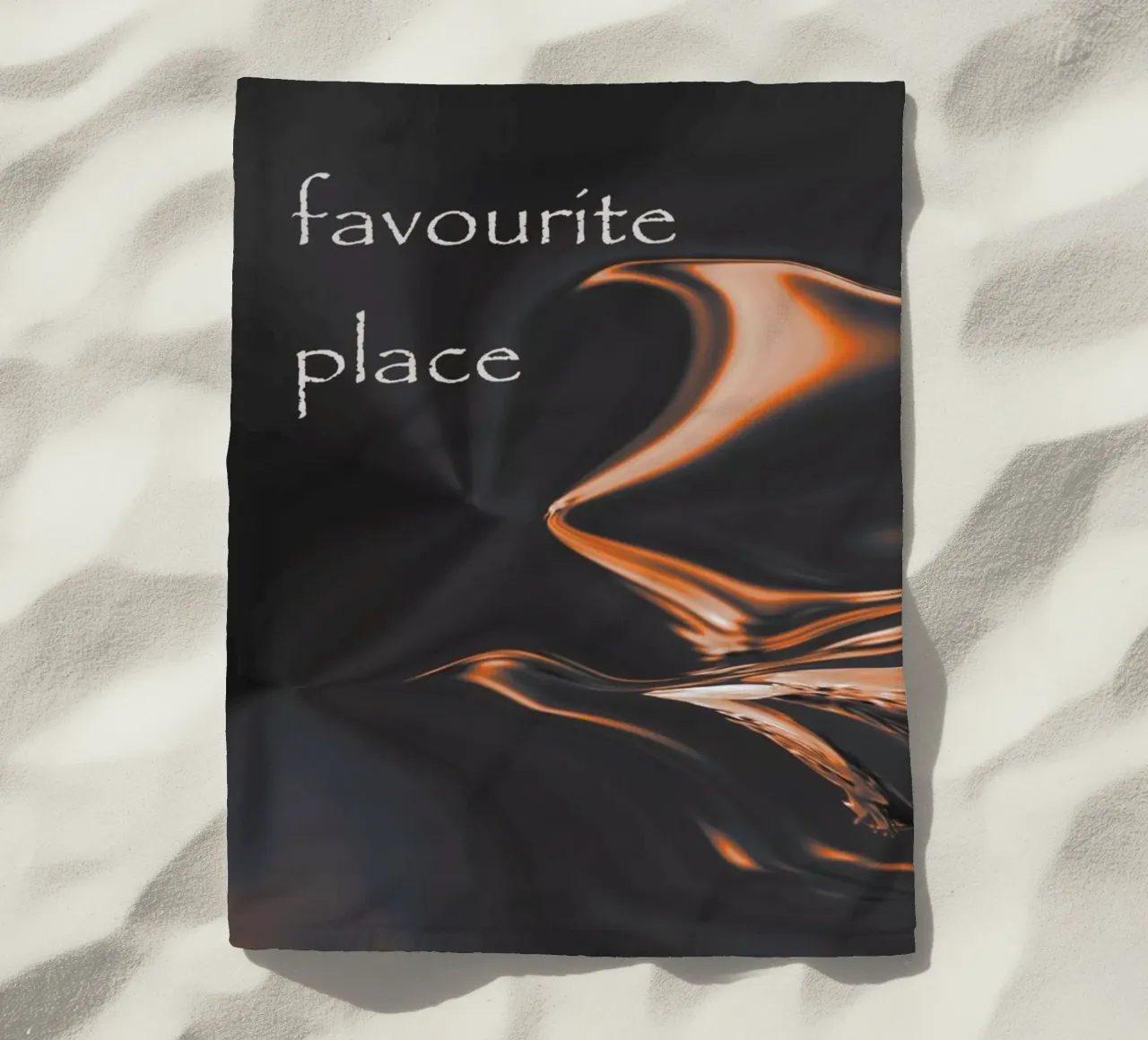 Abstract pattern in orange and black. With a saying beach towel by Something for you