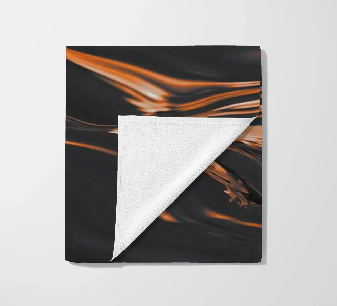 Abstract pattern in orange and black. With a saying beach towel by Something for you