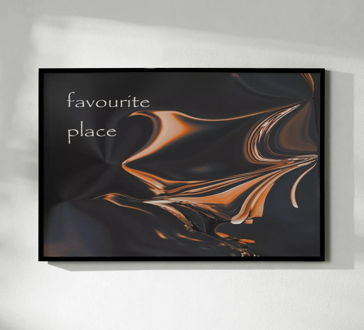 Abstract pattern in orange and black. With a saying hahnemühle by Something for you