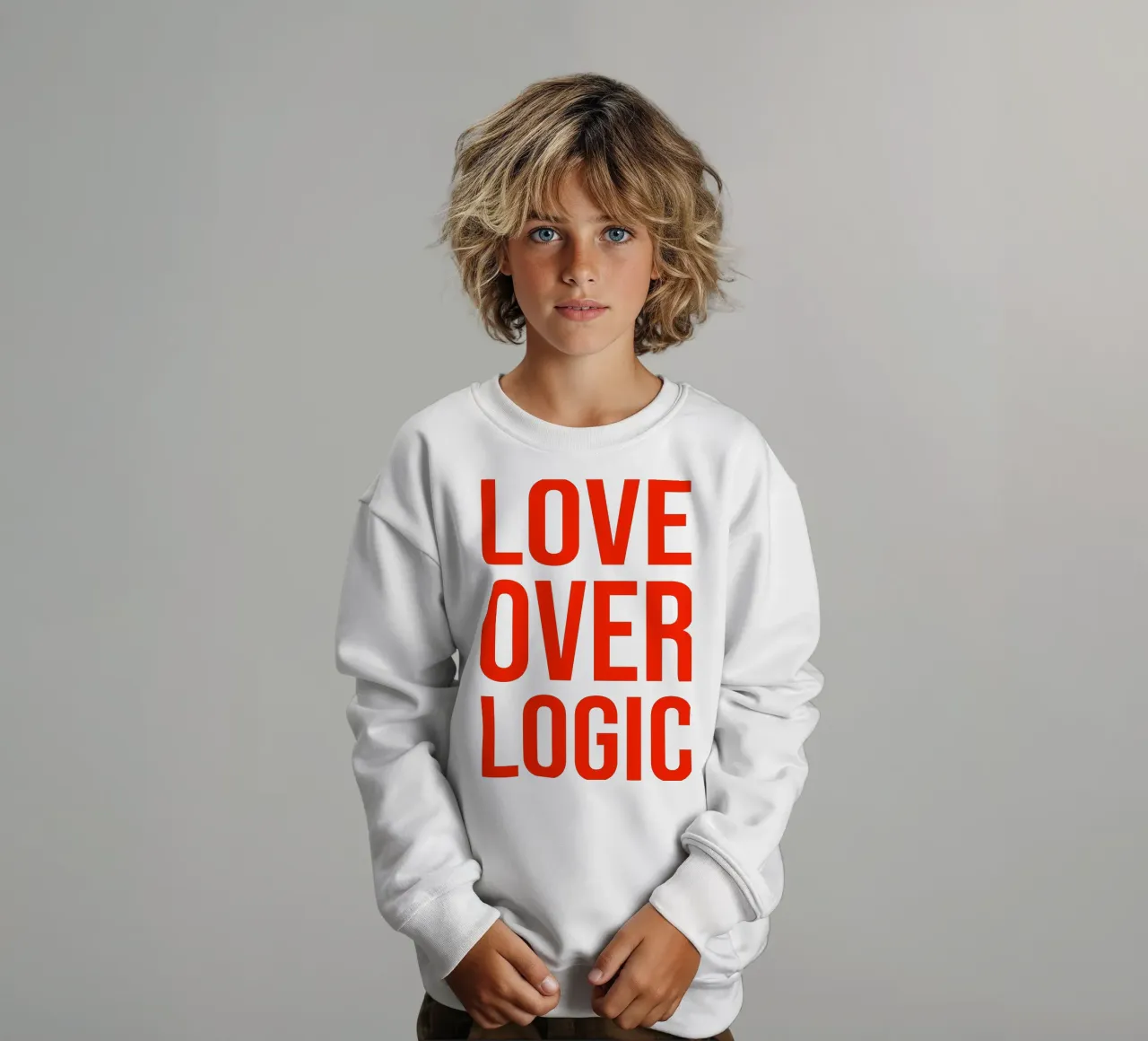 OVER Series- bold letters, brave values (5 colors) felpa bambino da OVER SERIES