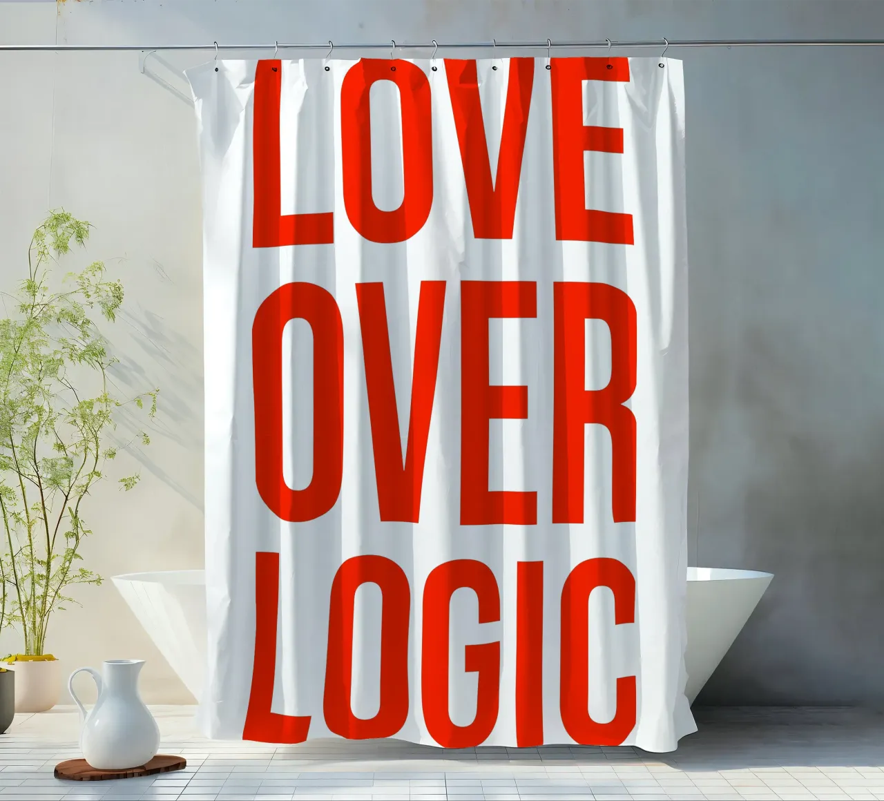 OVER Series- bold letters, brave values (5 colors) tenda da doccia da OVER SERIES