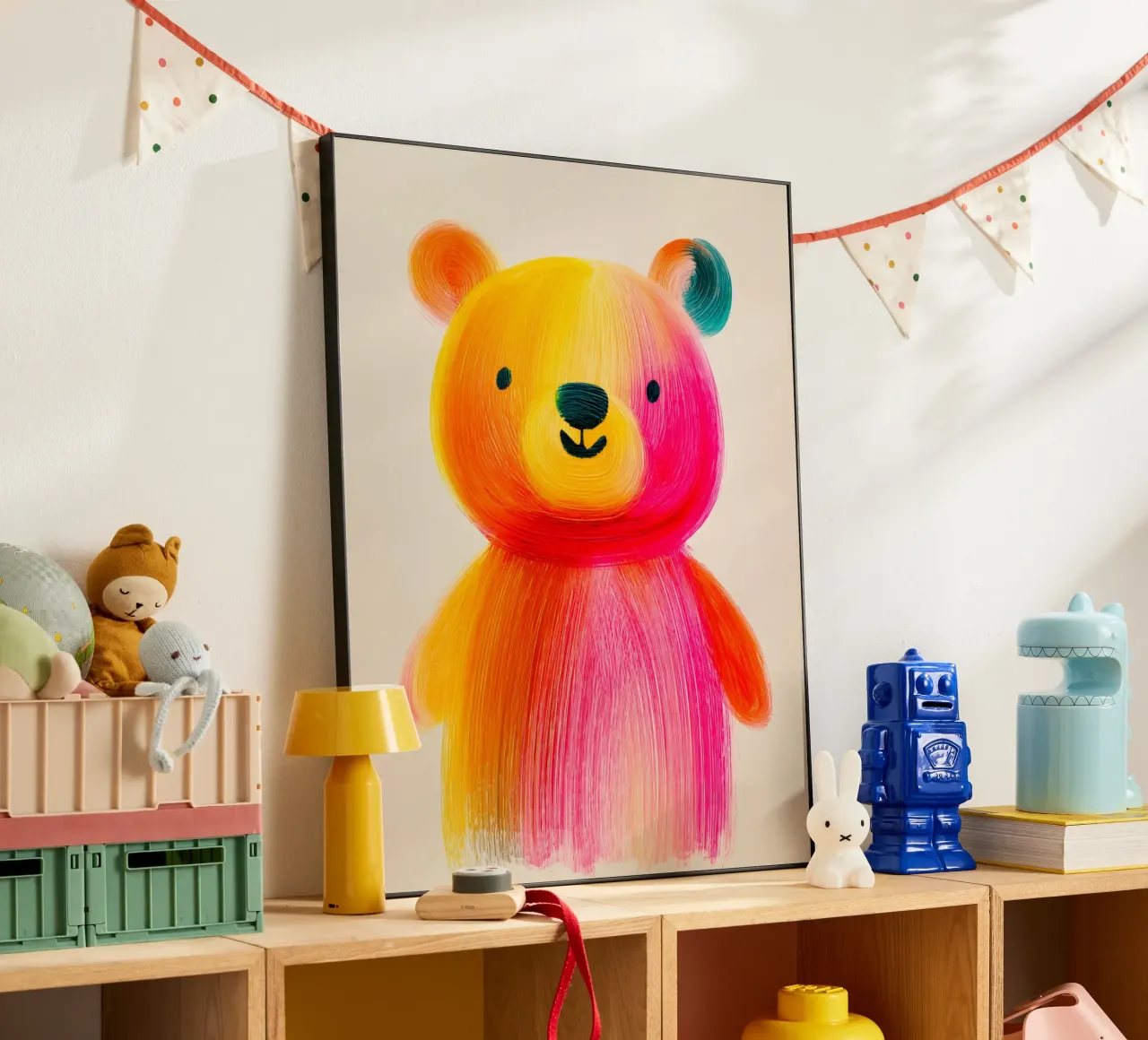 Piccolo orso colorato alluminio dibond da Giggly Colors