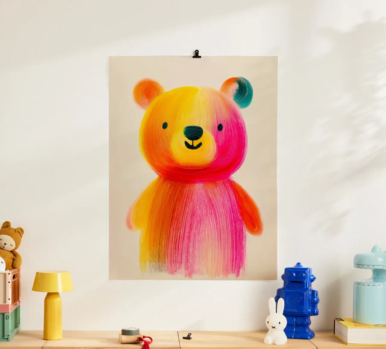 Piccolo orso colorato carta hahnemühle da Giggly Colors